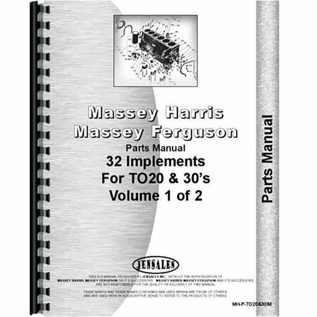 AFTERMARKET Fits Massey Ferguson TO20 Tractor Parts Manual Implements RAP79073
